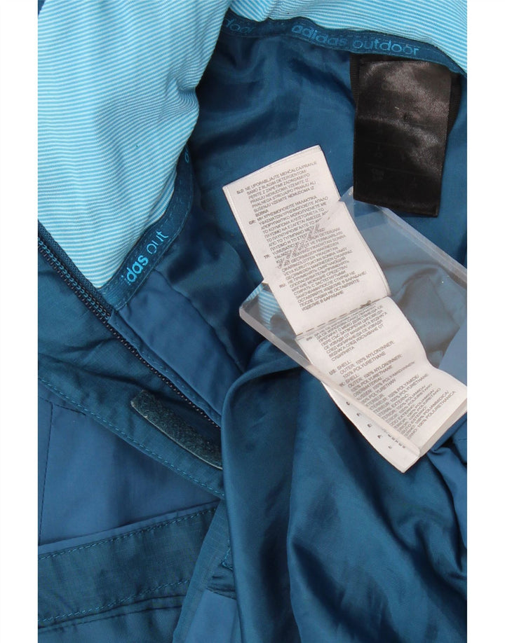 Γυναικείο παλτό ADIDAS Clima Proof Hooded Windbreaker UK 14 Medium Blue