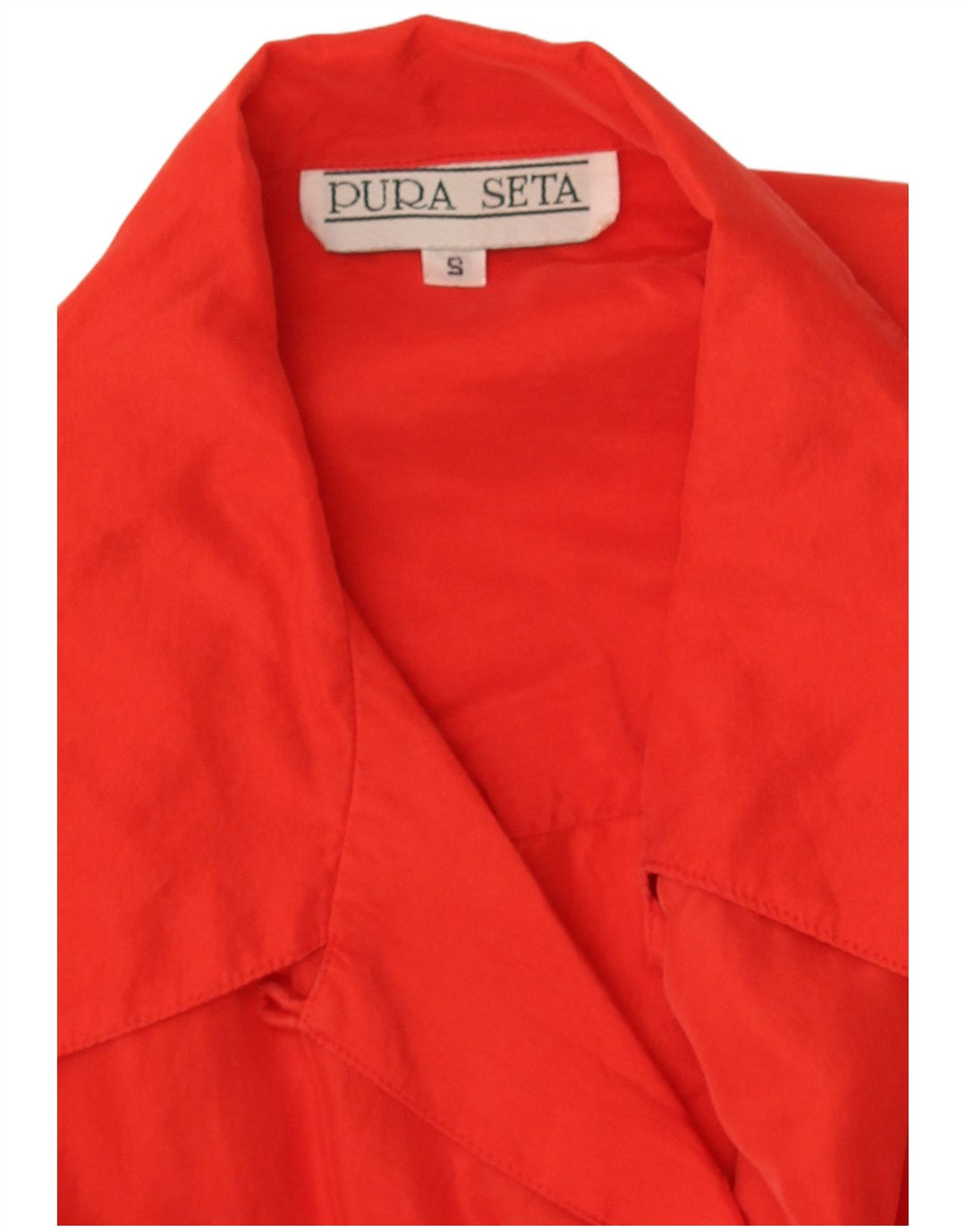 Vintage γυναικείο πουκάμισο oversized μπλούζα UK 10 Small Red Silk