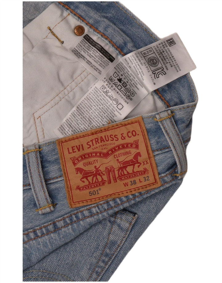 Levi's Mens 501 Straight Jeans W38 L29 Μπλε Βαμβακερό