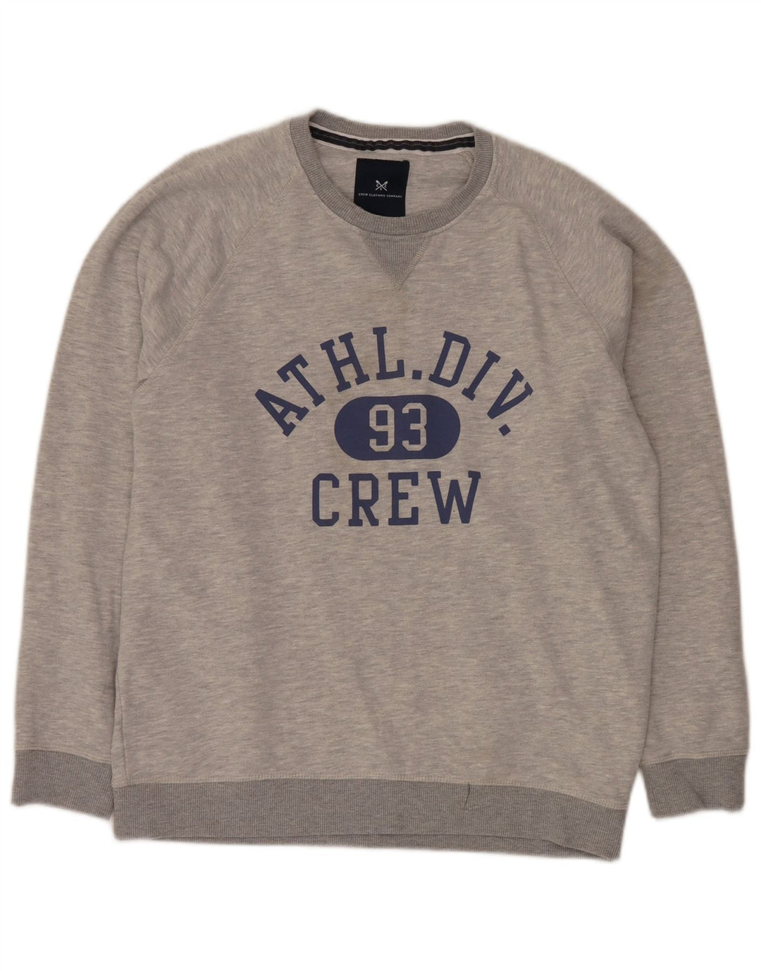 Crew Clothing Ανδρικό γραφικό φούτερ Jumper Μεγάλο γκρι βαμβακερό