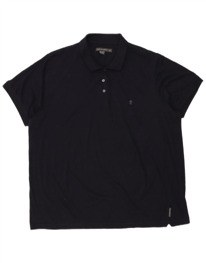 French Connection Ανδρικό Πόλο Μπλουζάκι 4XL Navy Blue από βαμβάκι