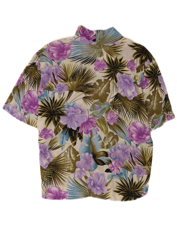 Vintage Womens Short Sleeve Shirt Blouse UK 16 Large Multicoloured Floral