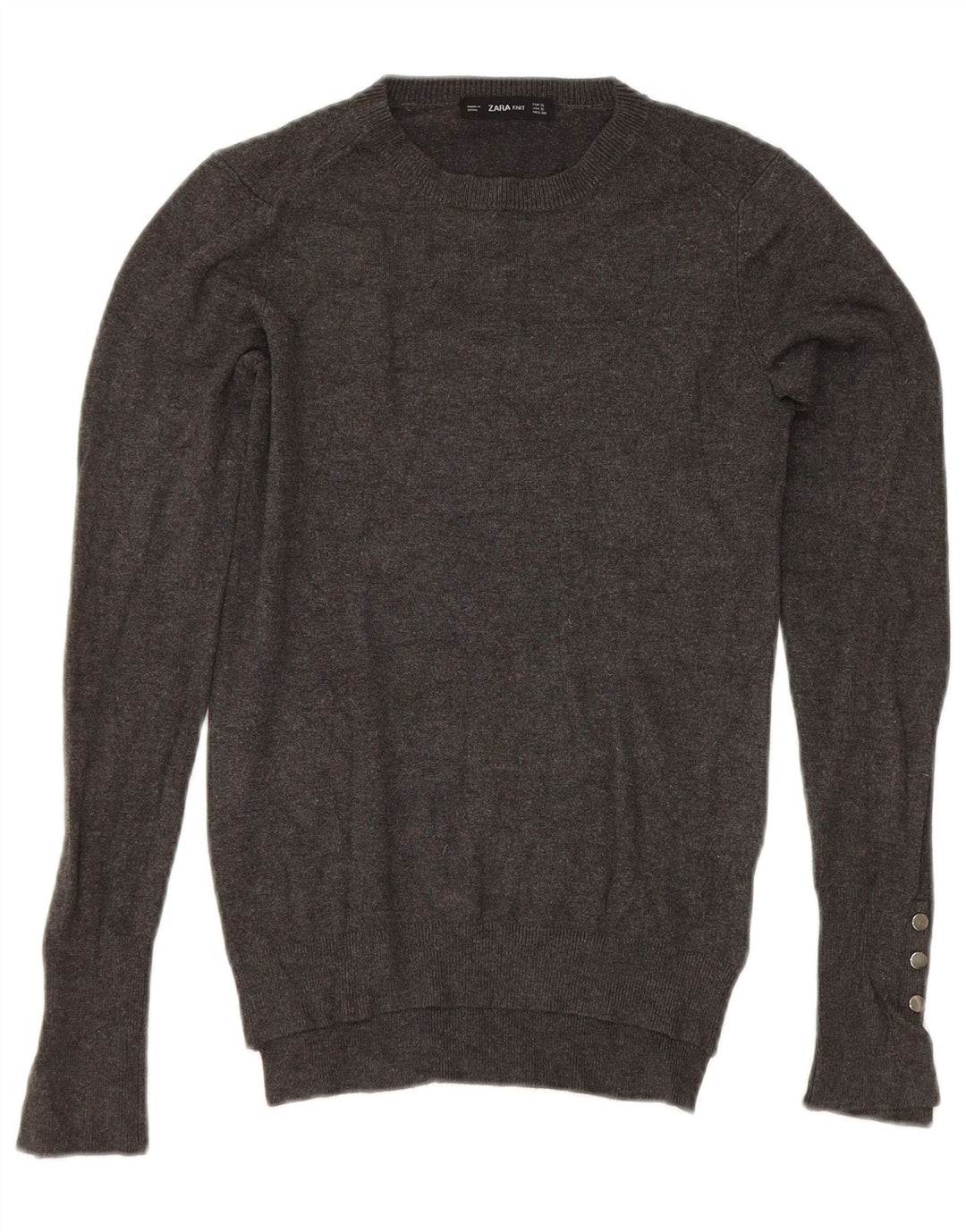 Zara Γυναικείο πουλόβερ με λαιμόκοψη UK 8 Small Grey
