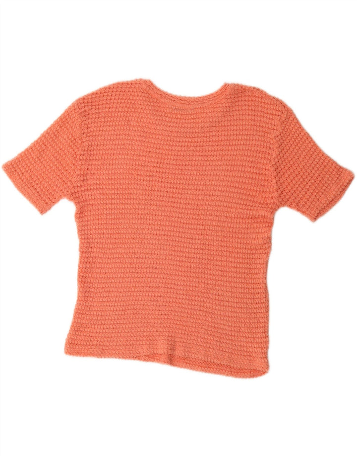 ZARA Γυναικεία Trafaluc Πλεκτή Μπλούζα Oversized Top UK 14 Medium Orange