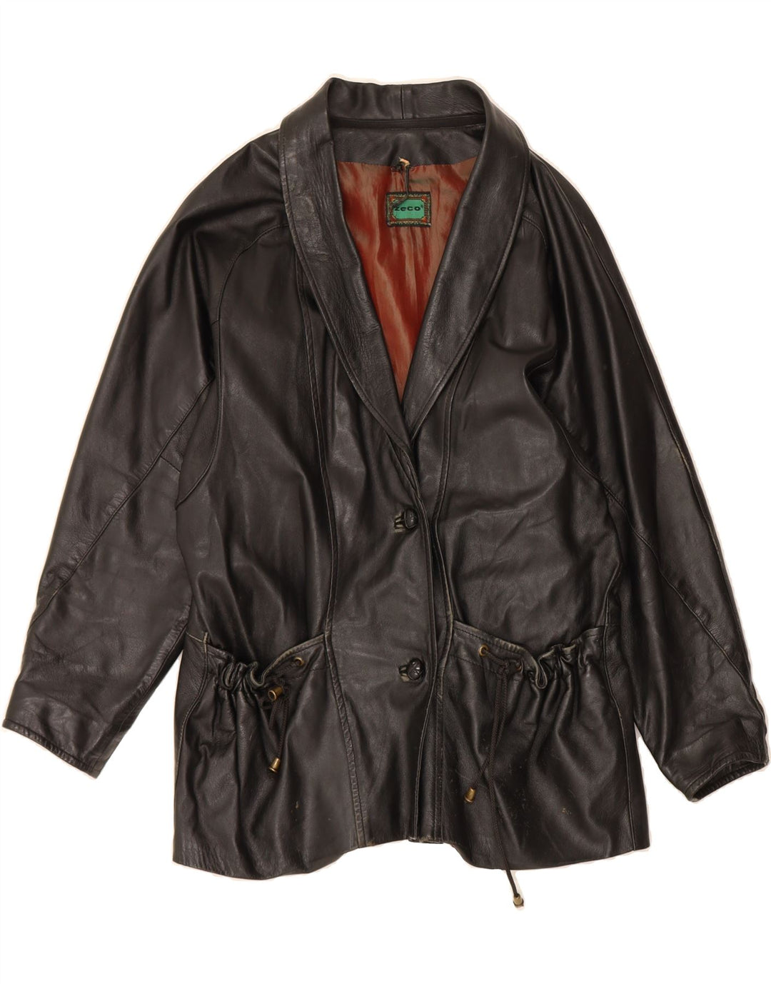 VINTAGE Womens Leather Jacket UK 18 XL Black Leather Vintage Vintage and Second-Hand Vintage from Messina Hembry 