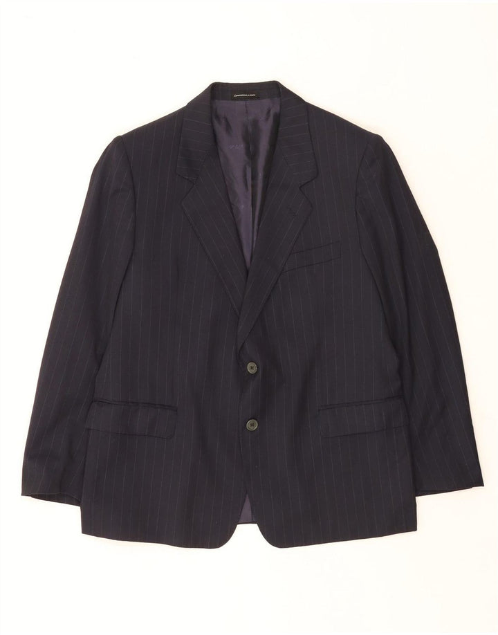 Vintage Ανδρικό σακάκι με 2 κουμπιά Blazer UK 40 Large Navy Blue Pinstripe