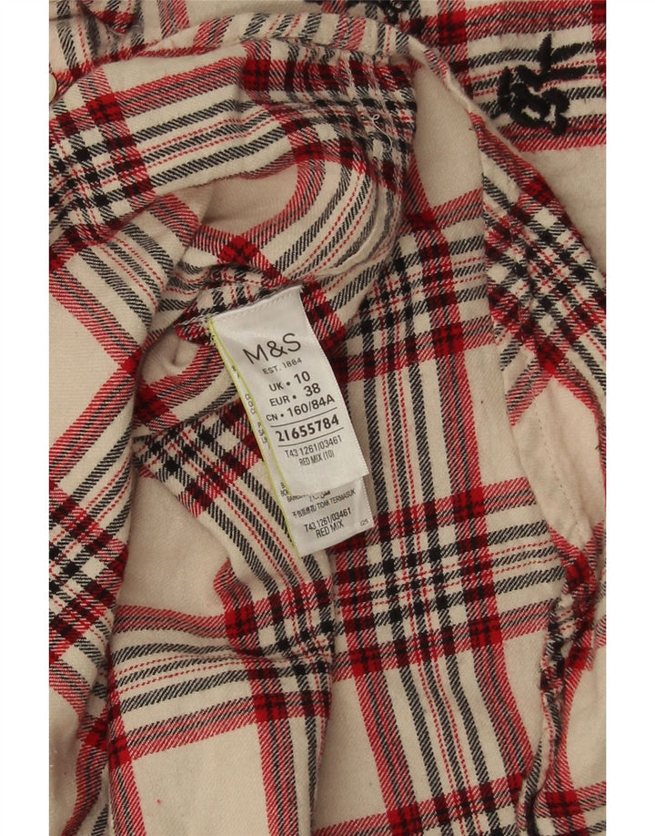 Marks & Spencer Γυναικείο πουκάμισο μεγάλου μεγέθους φανέλα UK 10 Small Beige Check