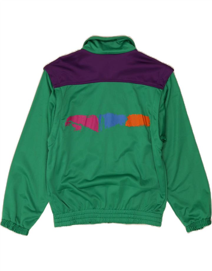 BELFE Mens Tracksuit Top Jacket UK 38 Medium Green Colourblock Polyester Vintage Belfe and Second-Hand Belfe from Messina Hembry 