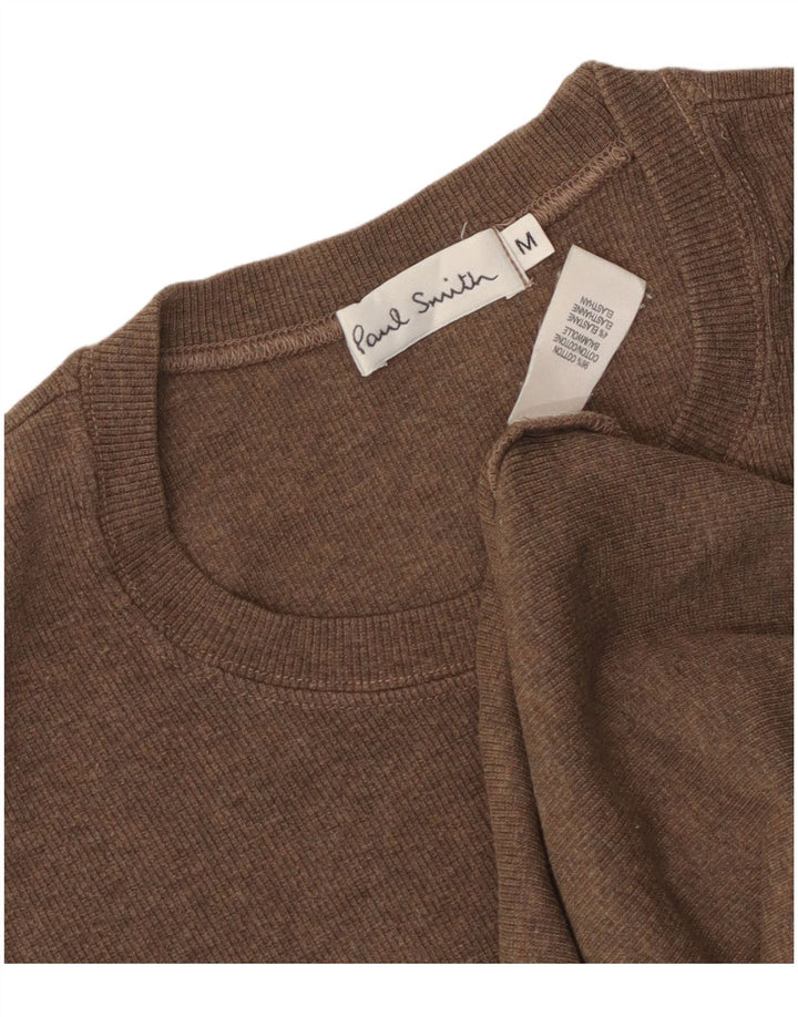 PAUL SMITH Γυναικείο T-Shirt Top UK 14 Βαμβακερό μεσαίο καφέ