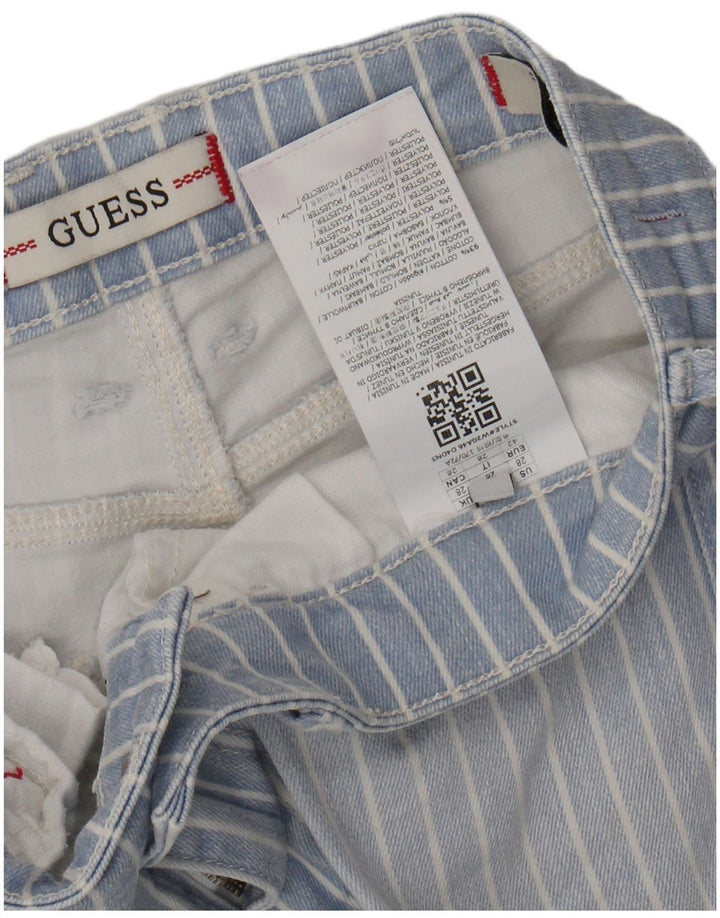 GUESS Γυναικείο Skinny Jeans W28 L28 Blue Pinstripe Βαμβακερό