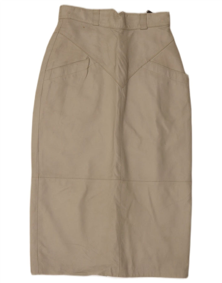C&A Γυναικεία Midi Δερμάτινη Φούστα EU 40 Medium W28 Beige Leather