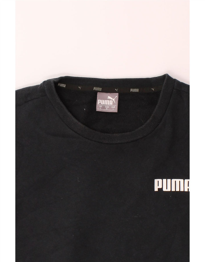 PUMA Mens Sweatshirt Jumper Large Black Vintage Puma and Second-Hand Puma from Messina Hembry 