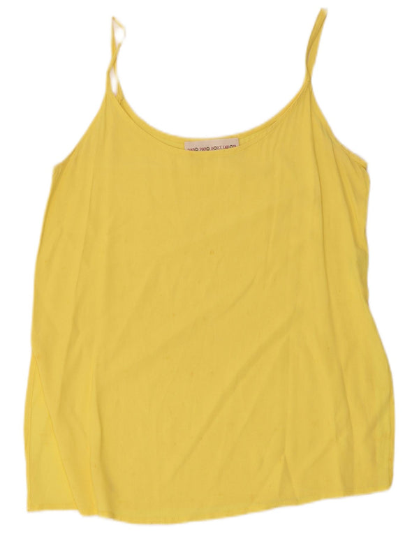 Vintage Womens Cami Top IT 44 Medium Yellow Acetate