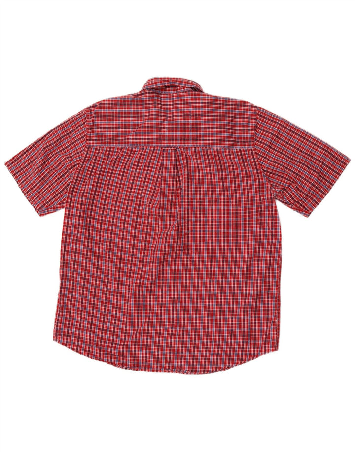 Chaps Mens Easy Care κοντομάνικο πουκάμισο μεγάλο κόκκινο βαμβακερό