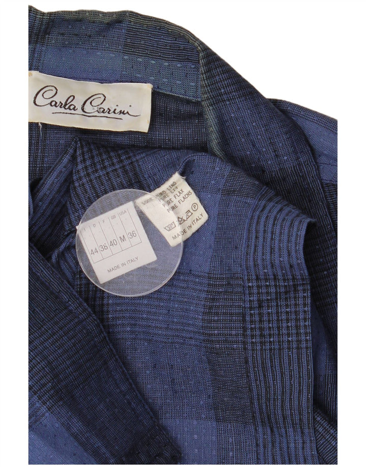 Carla Carini Γυναικείο σακάκι Longline Blazer UK 14 Medium Navy Blue Check