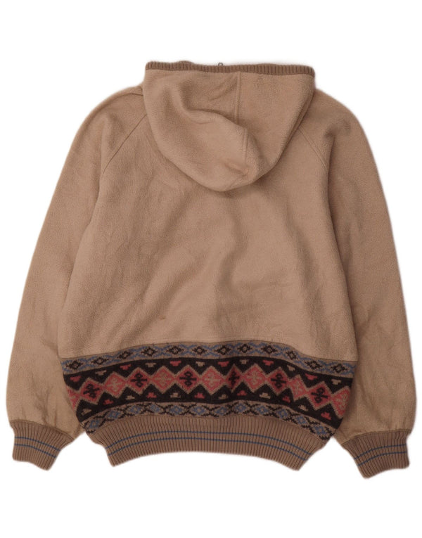 CIESSE PIUMINI Ανδρική κουκούλα με φερμουάρ με λαιμόκοψη Fleece Jumper XL Beige Fair Isle