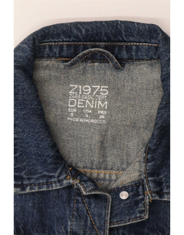 Zara Γυναικείο Τζιν Μπουφάν UK 10 Μικρό Μπλε Βαμβακερό