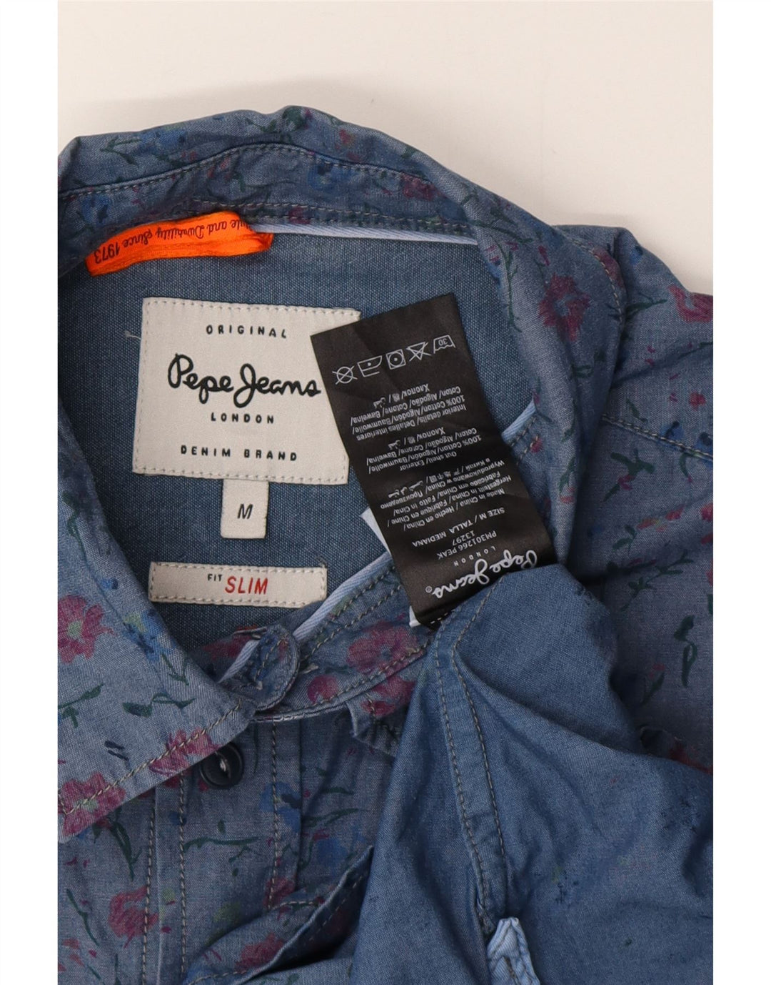 Ανδρικό πουκάμισο PEPE JEANS Slim Μεσαίο Μπλε φλοράλ βαμβακερό