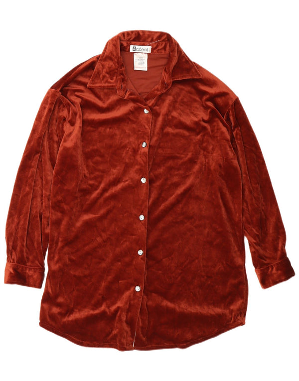 Vintage γυναικείο πουκάμισο oversized UK 10 Small Brown Polyester