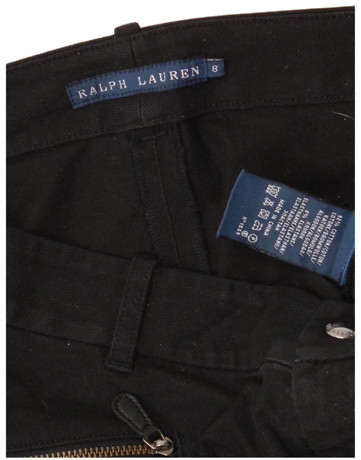 Ralph Lauren Γυναικείο λεπτό παντελόνι ιππασίας US 8 Medium W30 L28 μαύρο βαμβακερό