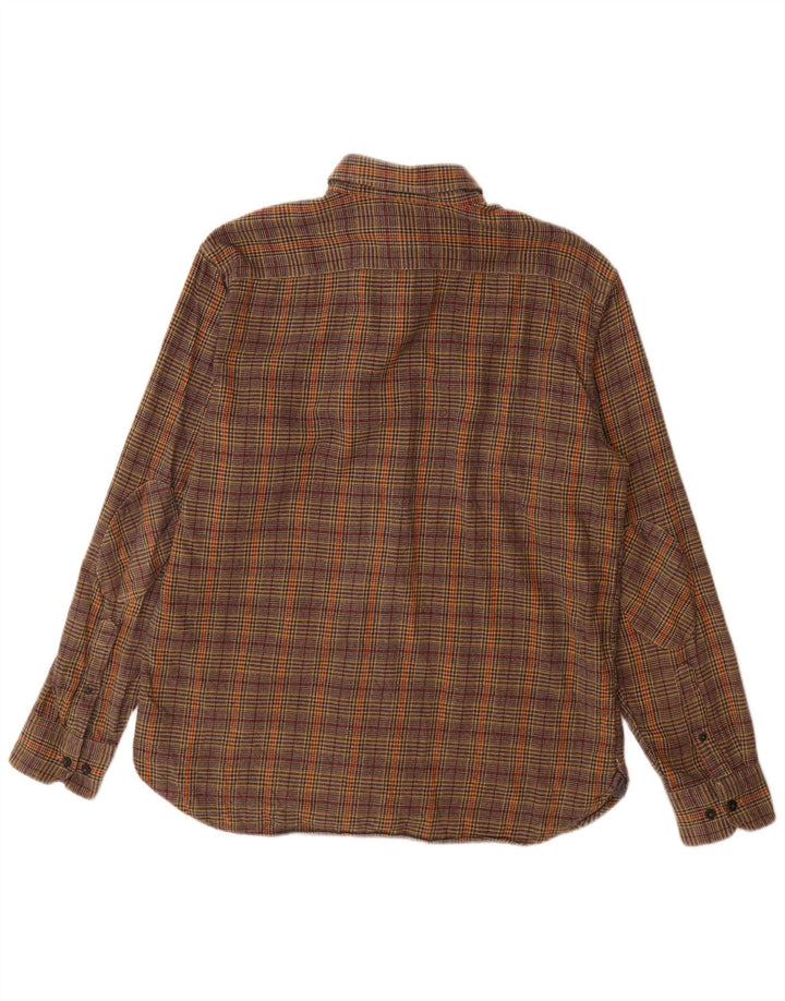 Marks & Spencer Ανδρικό πουκάμισο Μπλε Harbor Flannel Μεγάλο Καφέ Houndstooth