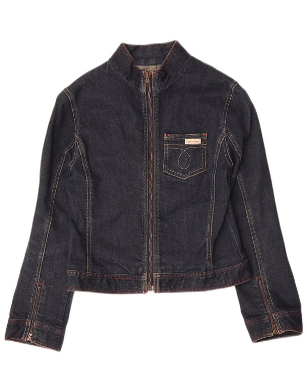 Calvin Klein Jeans Girls Denim Jacket 9-10 Years Navy Blue Cotton