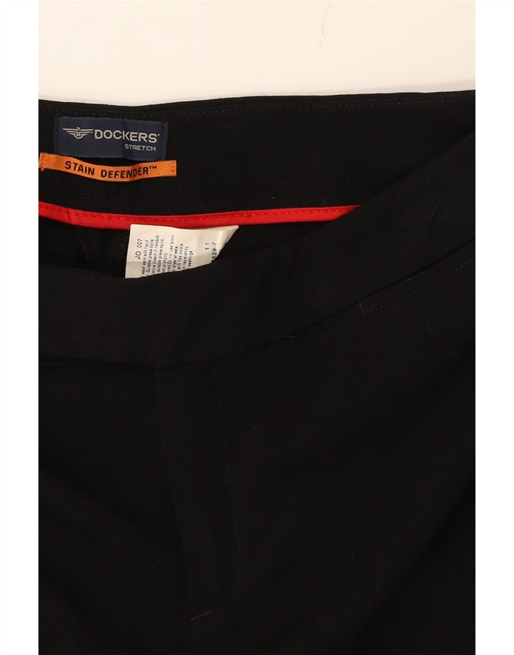 DOCKERS Womens Straight Casual Trousers US 4 Small W28 L31 Black Polyester Vintage Dockers and Second-Hand Dockers from Messina Hembry 