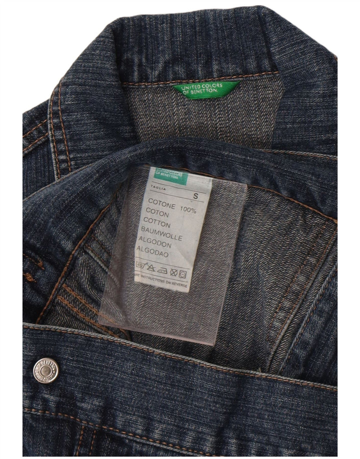 Benetton Γυναικείο Τζιν Μπουφάν UK 10 Small Blue Cotton