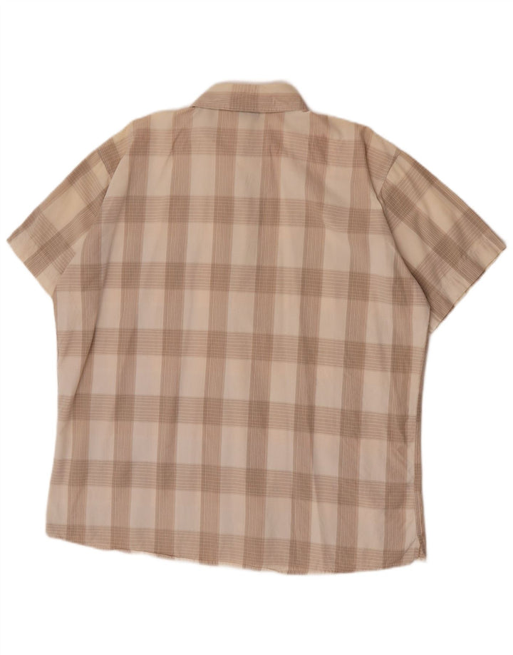 Ανδρικό κοντομάνικο πουκάμισο Lee 2XL Beige Check Cotton