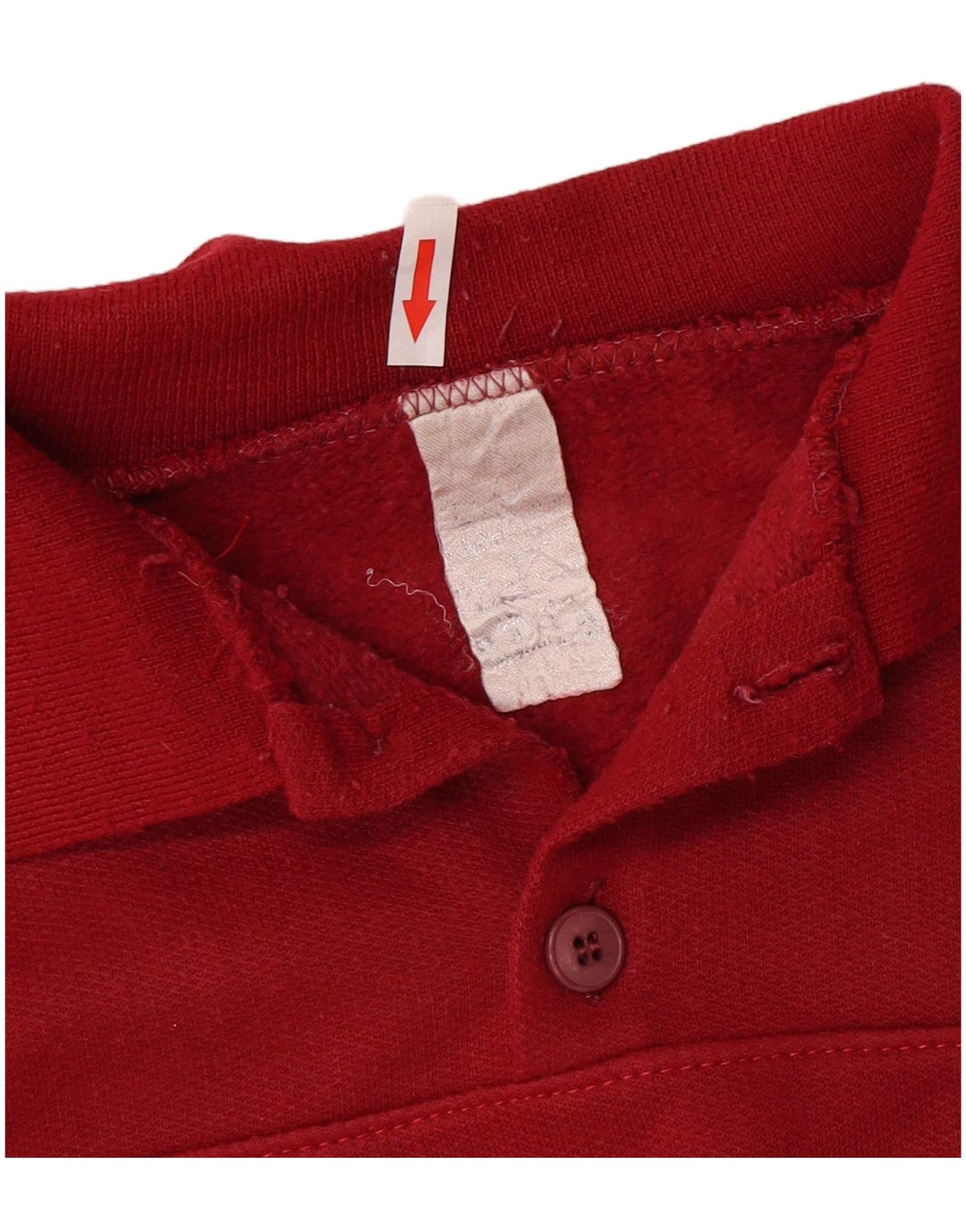 Vintage ανδρικό φούτερ πόλο με λαιμόκοψη Jumper μεγάλο κόκκινο