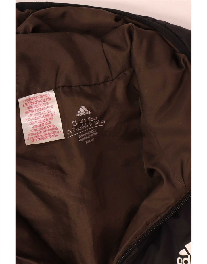 Μπουφάν Adidas Boys με κουκούλα με επένδυση 13-14 ετών Χακί πολυεστέρας