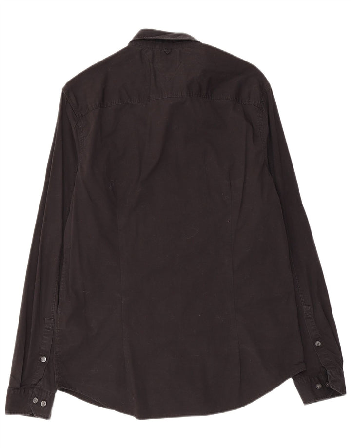 Ανδρικό πουκάμισο Tommy Hilfiger Slim Fit μεγάλο μαύρο βαμβακερό