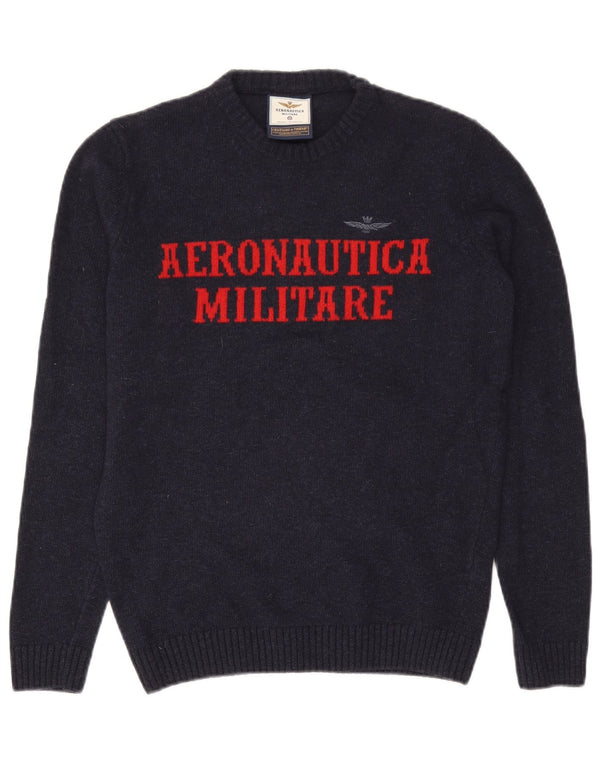 Ανδρικό πουλόβερ Aeronautica Militare Graphic Crew Neck Jumper Medium Navy Blue