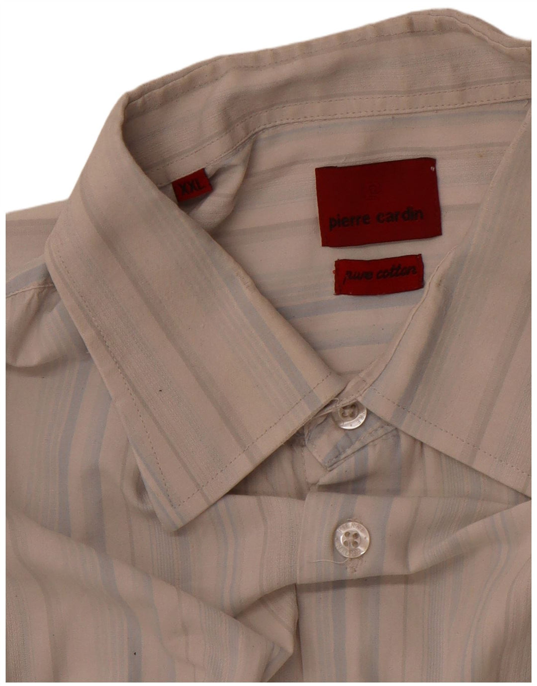 PIERRE CARDIN Ανδρικό κοντομάνικο πουκάμισο 2XL βαμβακερό μπλε ριγέ