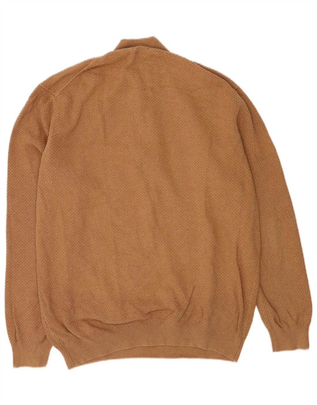 Ανδρικό πουλόβερ Massimo Dutti με φερμουάρ 2XL Καφέ βαμβακερό