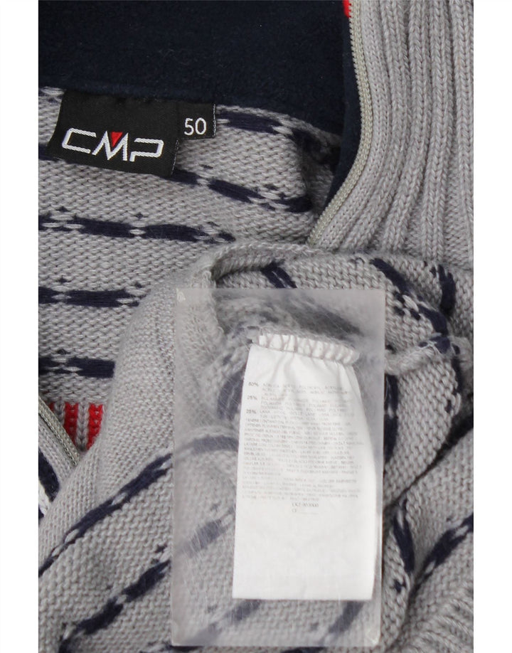 CMP Ανδρικό πουλόβερ ζακέτα με φερμουάρ IT 50 Medium Grey Fair Isle Acrylic