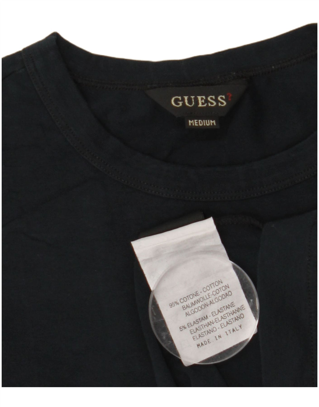 GUESS Γυναικείο T-Shirt Top UK 12 Medium Navy Blue Cotton