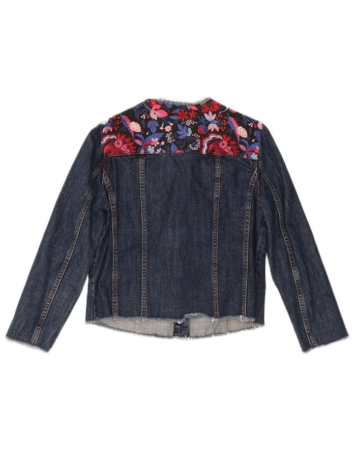 Γυναικείο τζιν μπουφάν MSGM Crop 3/4 μανίκι IT 40 Small Navy Blue Floral