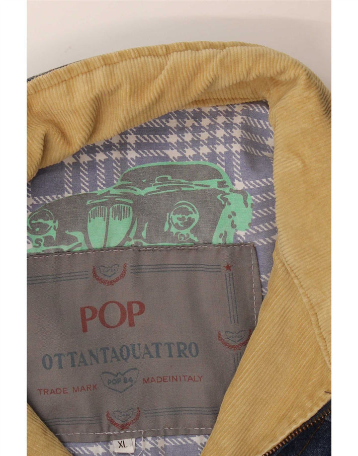 POP 84 Ανδρικό Τζιν Gilet UK 42 XL Μπλε γεωμετρικό