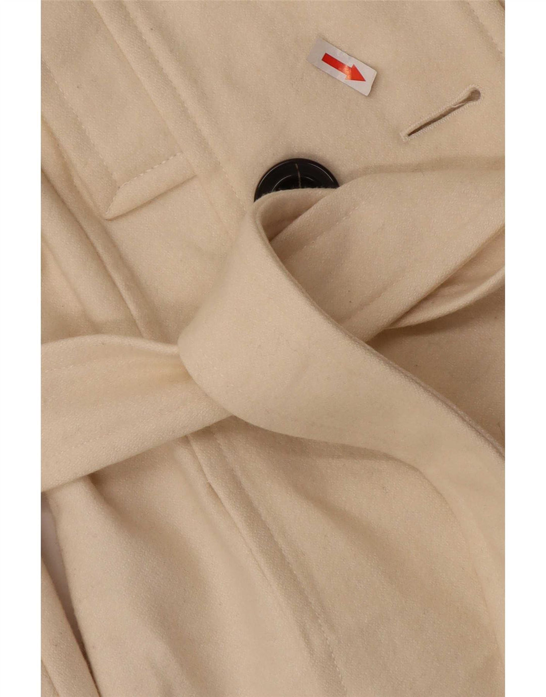 Zara Γυναικείο παλτό μπιζελιού UK 12 Μαλλί με μεσαίο ανοιχτό λευκό