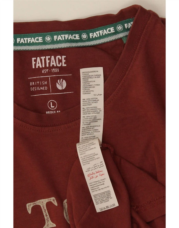 FAT FACE Ανδρικό T-Shirt Regular Fit Top μεγάλο κόκκινο βαμβακερό
