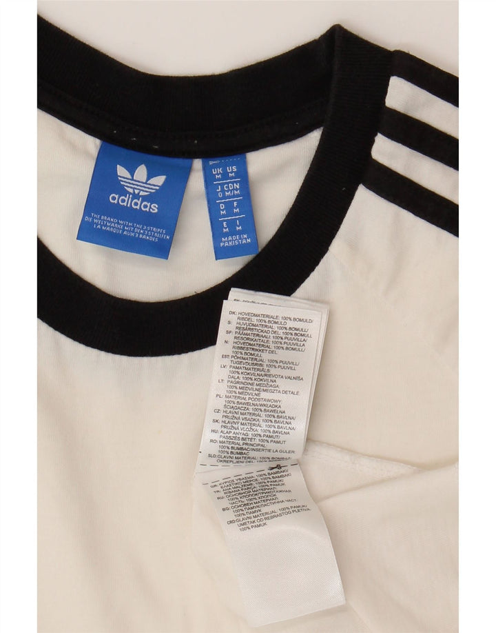 ADIDAS Mens Graphic T-Shirt Top Medium White Cotton