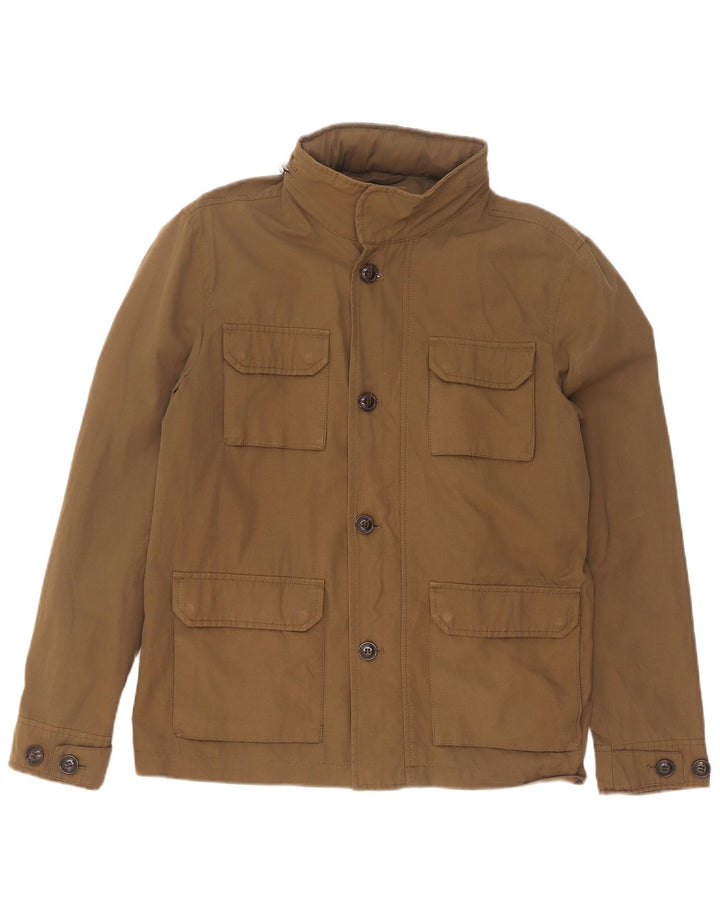 Zara Mens Utility Jacket UK 36 Small Khaki Polyester