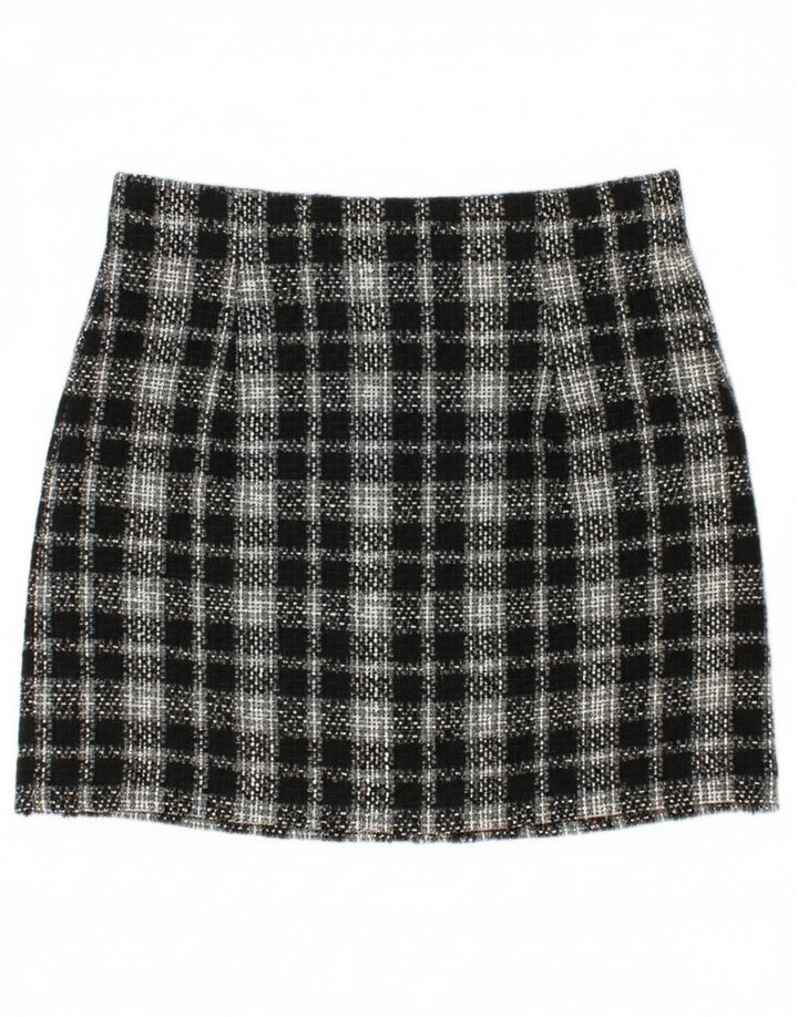 Zara Γυναικεία Πλεκτή Μίνι Φούστα Small W26 Black Check