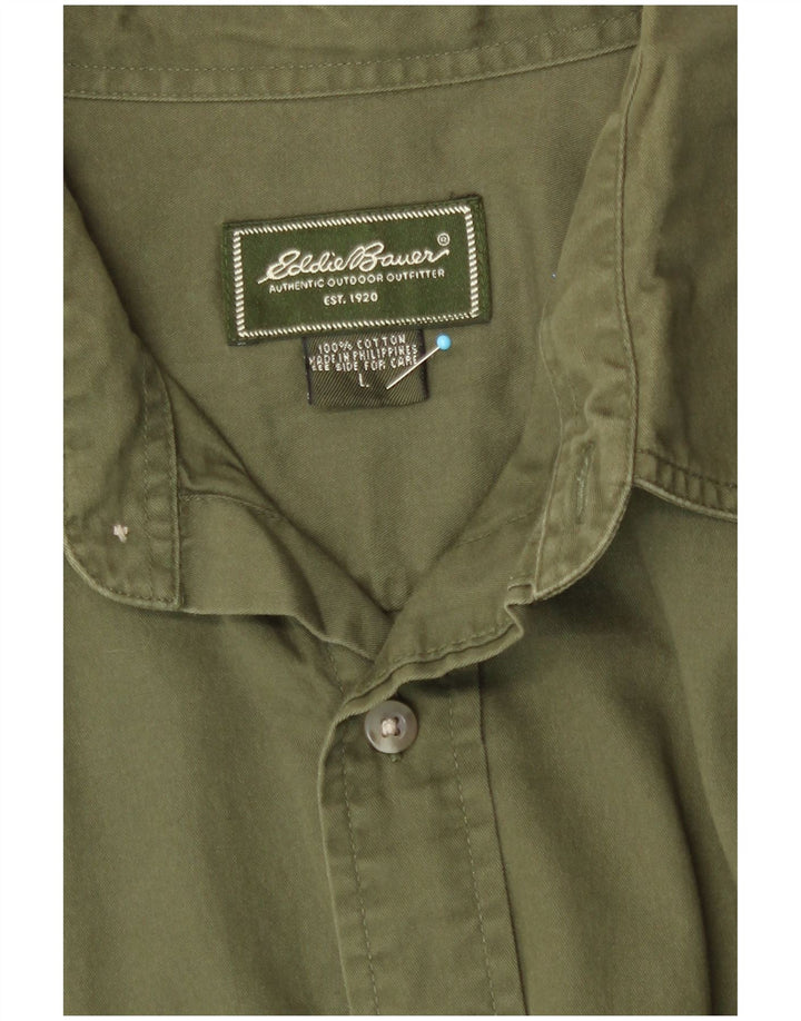 Ανδρικό πουκάμισο Eddie Bauer, μεγάλο πράσινο βαμβακερό