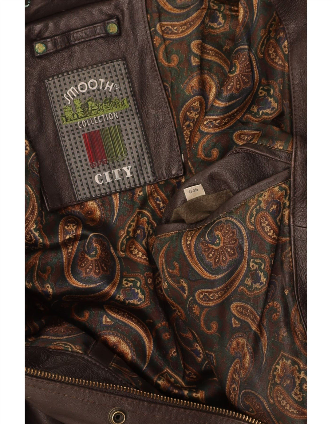 VINTAGE Mens Leather Jacket IT 46 Small Brown