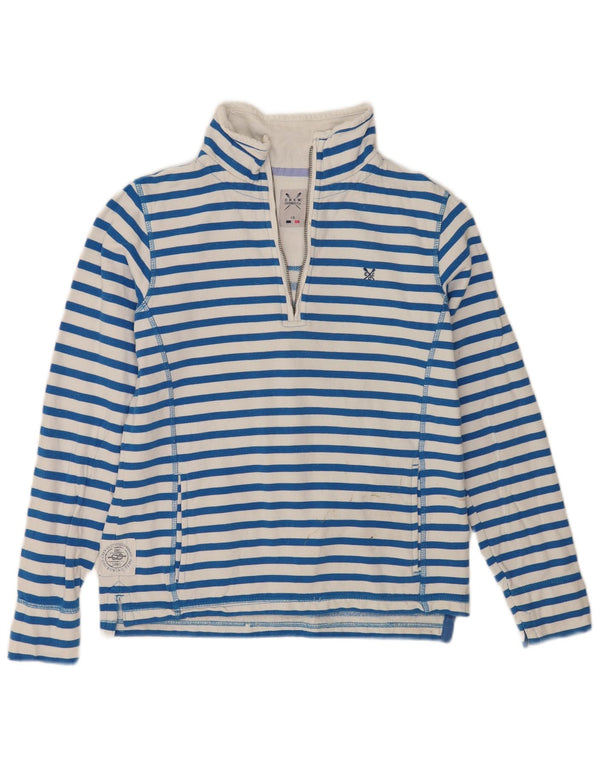Crew Clothing Γυναικεία φούτερ με φερμουάρ Jumper UK 10 Small White ριγέ