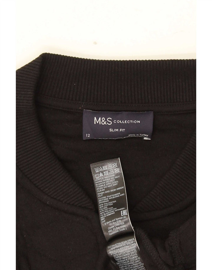 Marks & Spencer Γυναικείο καπιτονέ μπουφάν UK 12 μεσαίο μαύρο βαμβακερό