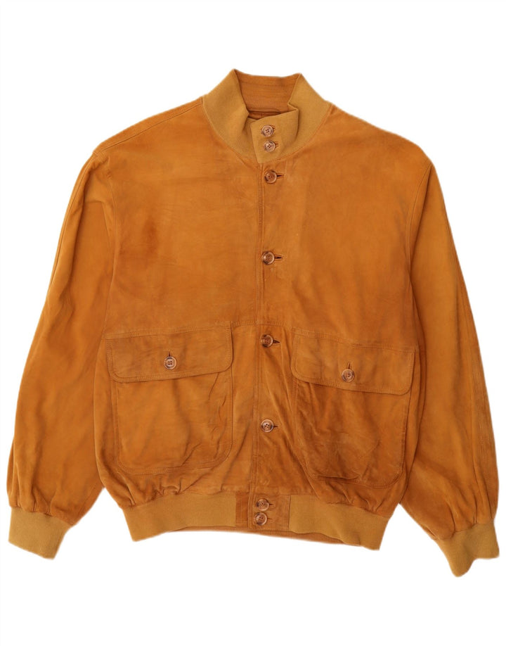Luca D'altieri Ανδρικό Suede Bomber Jacket IT 50 Large Beige Leather
