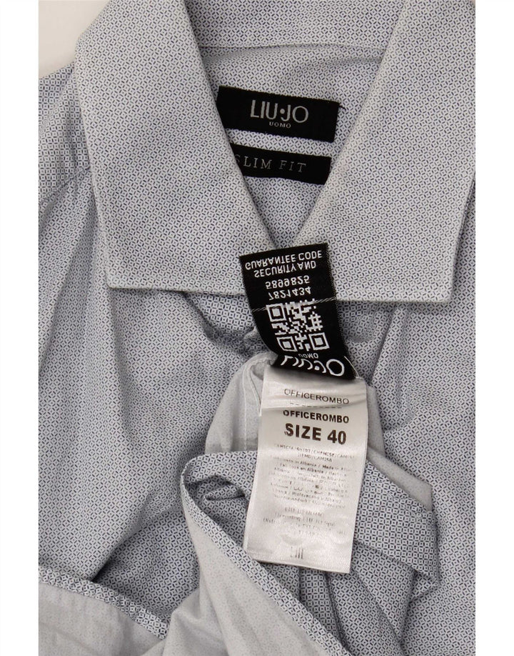 Liu Jo Ανδρικό πουκάμισο Slim Fit Μέγεθος 40 Medium Blue Geometric Cotton